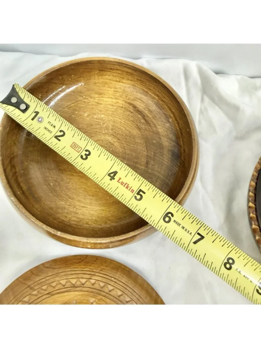 Lot of 2 Vintage Hand Carved Wooden Lidded Trinket Boxes Rustic Folk Art Boho